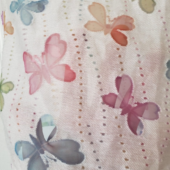 Erin London PM perferated dots rainbow butterflies 3/4 sleeve unique buttons - Picture 8 of 10